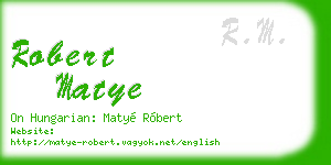 robert matye business card
